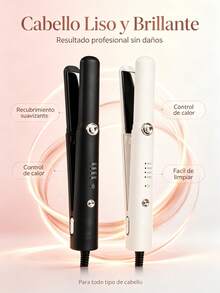 Hair Straightener With 4 Adjustable Temperatures, Protective Ceramic Coating, Frizz-Free, Compact Design For Daily Styling, Available In Black And White - Hair Straightening Kit - View 3