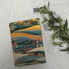 1 buah Sampul Buku Kain Motif Bunga Buatan Tangan, Hadiah untuk Pecinta Perencana/Jurnal, Sarung Buku Kain Tebal - A5 - View 8
