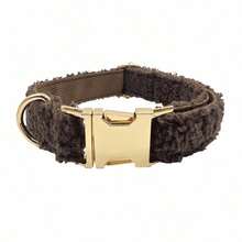 [Gold Zinc Alloy Buckle]Multi-Color Teddy Fleece Dog Collar, Pet Supplies Dog Neck Collar, Suitable For Large, Medium, Small Dog Breeds, Soft And Comfortable, Metal Buckle Easy To Fasten And Quickly Release (Due To Different Fabric Batches, There May Be Slight Color Difference, Randomly Sent) - Multicolor - View 8