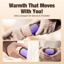 2pcs Rechargeable Hand Warmers, Reusable Portable Glove Pocket Hand Warmers, Heater, Unisex, Essential Winter Accessory For Outdoor, Christmas And Halloween Gift - Multicolor - View 4