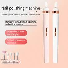 Portable Electric Nail File, 5 Drill Bits, USB Rechargeable, LED Light, Adjustable Speed, Manicure And Nail Care Set - Multi-color - View 2