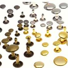 360/180 Sets Leather Rivets, Leather Rivet Kit, 4 Colors 3 Sizes Leather Rivets And Snaps For Leather Crafts, Clothing, Shoes, Leather Boots, Bags, Decoration (Gold, Silver, Bronze And Gunmetal) - D - View 5