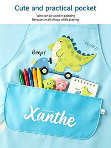 Personalized Custom Long Apron, Customizable Name Print Double-Sided Apron, Painting Workwear, Soft Skin-Friendly Wear-Resistant, Art Graffiti Painting Protective Clothing, Lightweight Breathable Full Sleeve Jacket, Adjustable - Multicolor - View 5