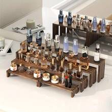 4 Buah Rak Display Kayu Bertingkat Besar, Cocok untuk Berbagai Acara Pameran | Rak Penyimpanan Parfum yang Dapat Ditumpuk, Unisex | Rak Display Dekoratif | Set Display Meja Kayu | Rak Display Pesta - 4pcs - View 1