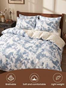 2/3pcs Ink Art Print Duvet Cover Bedding Set, Comfortable Breathable Lightweight, Anti-Pilling/Machine Washable, Bedroom Decor, Dorm Bedding, All-Season, Suitable For Single/Double/Queen/King Size Beds, Home Decor, Halloween Gift, Autumn Home Decor - Multicolor - View 4