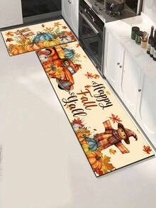 1/2pcs Thanksgiving Multi-Color Pumpkin Pattern, Vintage Diatomaceous Earth Mat, Super Absorbent, Non-Slip, Perfect For Bathroom, Kitchen And Dining Room, Quick Dry, Machine Washable, Perfect Gift For Home Decor And Bathroom Mat. - Multicolor - View 5