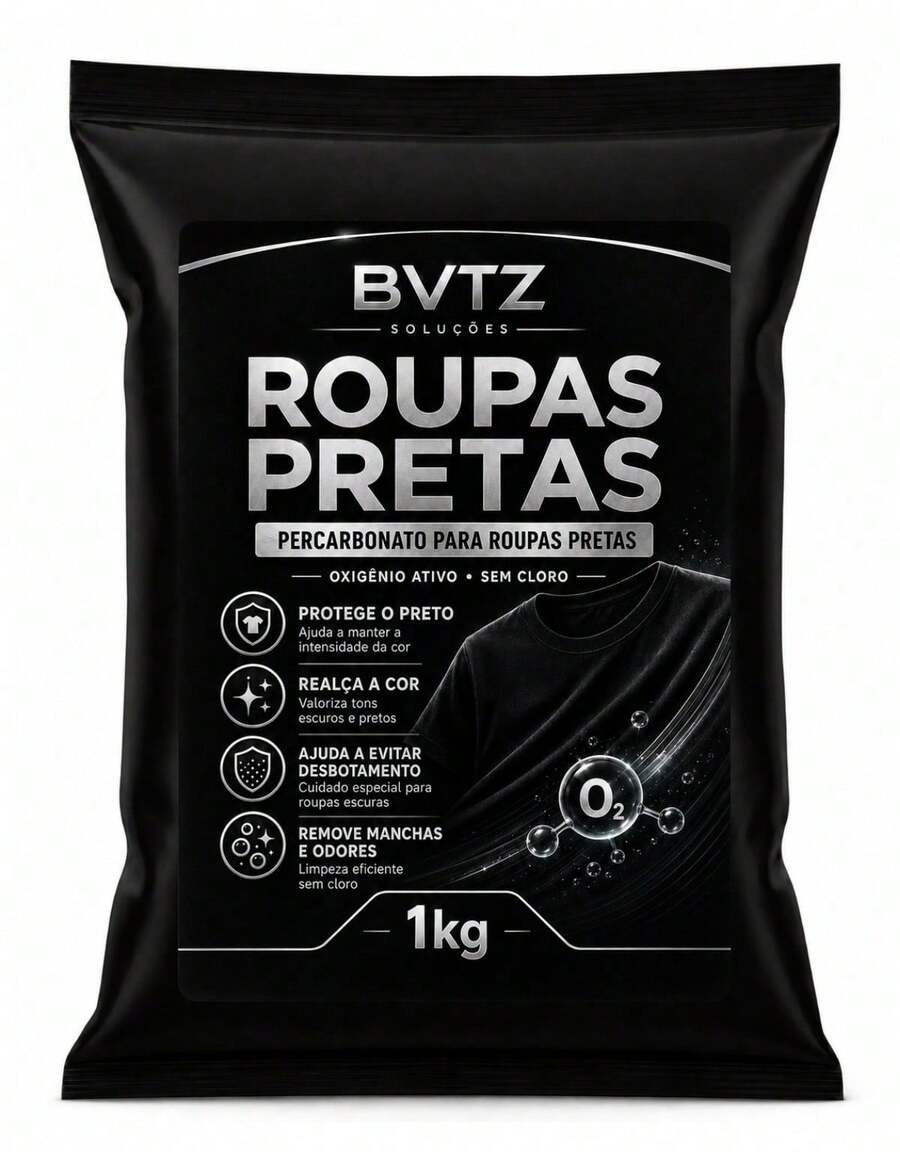 Percarbonato De Sodio Protege E Realça Cor De Roupas Pretas E Escuras Evita Desbotar - Em pó - Visão 1
