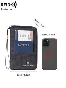 FOREVER MIYIN Cartera de viaje vintage con protección RFID para pasaporte, apta para múltiples pasaportes, con correa de muñeca, porta documentos, bolsillos para monedas y ranura para bolígrafo, accesorio esencial de viaje - Multicolor - Ver 12