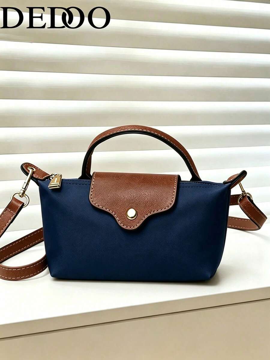 Dedoo Spring/Summer Fashion Classic Nylon Colorblock Mini Handbag, Minimalist Versatile Shell Crossbody Bag