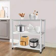 3 Tier Kitchen Storage Organizer, Kitchen Microwave Rack Kitchen Storage Rack, Stainless Steel Shelves, For Pantries, Restaurants, Kitchens - Variant - View 8