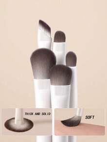 Eyeshadow Brush Set, Eyeliner Brush, Eye Detail Brush, Eye Makeup Blending Brush, Silk Brush - Beige - View 6