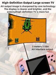 1pc Handheld Game Console, Built-In 800 Games, Large Retro Vintage Arcade Game Machine, Support TV Connection, Classic Russian , 80s Nostalgic Mini Game Player, Supports 2-Player, 3.5" HD Screen, Birthday Gift - View 8