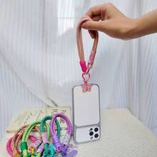 1pc Colorful Braided Phone Wrist Strap Lanyard, Cute Gradient Butterfly Pendant Short Wrist Strap, Includes Matching Adhesive Patch, Anti-Drop Universal Phone Hanging Chain, Suitable For Girls - Multicolor - View 8
