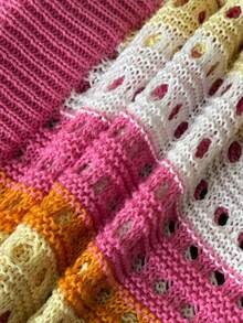 Setelan Sweater Wanita Model Baru Rajut Elastis dengan Desain Berongga, 2 Potong - MultiWarna - View 9