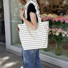 Canvas Large Capacity Pleated Tote Bag For Women - Multicolor - View 4