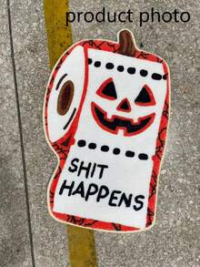 1pc Halloween Evil Toilet Paper Monster Doormat, Welcome Mat, Rug, Floor Mat, Halloween Door Mat, Bedroom Carpet, Area Rug - Multicolor - View 3