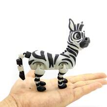 Cartoon Movable Zebra Figurine 3D Printed Jointed Doll African Wildlife Desktop Decor Ornament Fun Collectible Birthday Gift - 彩色 - 查看 4