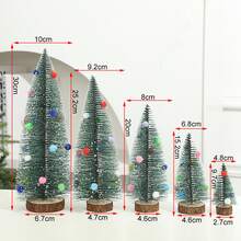 1 pieza Mini árbol de Navidad con decoraciones coloridas, accesorio decorativo creativo de escritorio para fiestas - Ver 4