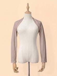 1pc Modal Sun Protection Solid Color Women's Casual Arm Sleeves Dance Tank Top Suitable For Daily Use Raglan Arm Warmer - Khaki - View 3