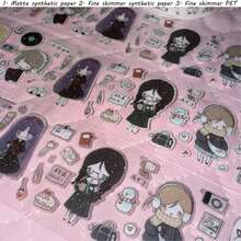 35cm/Loop Kawaii Discipline Department Girl Character Die-Cut Repackaging Sticker Roll For DIY Cute Goo Card Journal Scrapbooking Phone Case School Supply - Black - View 7
