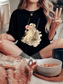 Women T-Shirts - 黑色 - 查看 1