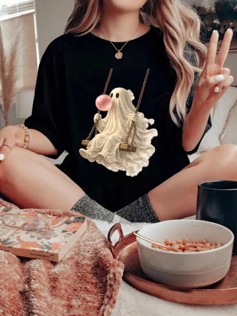 Women T-Shirts - 黑色 - 查看 1