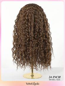Topshe [Velvet Locks] 13*4 HD Lace Wig 24 Inch Long Curly Hair, Heat-Resistant Synthetic Fiber Wig, Wig, Suitable For Daily, Party And Holiday, Christmas - Multicolor - View 7