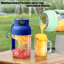 Fruit Juicer, Portable Multi-Function Beverage Cup, Upgraded 10-Blade Large Capacity Portable Juicer, Multi-Function Juicer Blender For Vegetables, Fruits And Smoothies, Rechargeable Juicer, Portable Blender For Sports, Travel And Outdoor - Multicolor - View 4