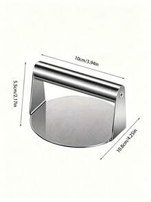 Stainless Steel Burger Press, Round Heavy‑Duty Hamburger Smasher, Non‑Stick Meat Smasher Tool For Making Smash Burgers, Patty, Grill & Flat Top Cooking - Silver - View 13
