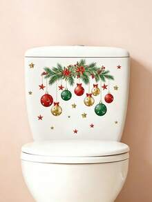 24 Pcs/Sheet Christmas Wall Decals, Xmas Wall Stickers, Christmas Wall Stickers, Home Decoration Self-Adhesive Toilet Sticker, Suitable For Home Room Offices Supermarket Shop Window Glass Door, Xmas Winter Wonderland Frozen Party Home Decoration - A - View 6