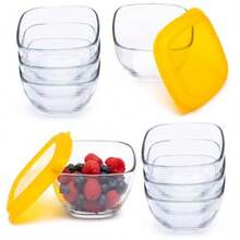 Serve It Glass Storage Bowls Set Of 16 Stackable 2 Cup Food Storage Containers With Sung Fit Lids, Glass Bowls Set For Snacks, Leftover Or Meal Prep - 2Cup 16pc Set - View 7