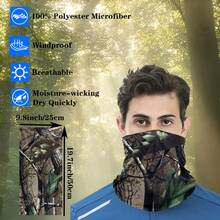 6pcs Camouflage Neck Gaiters, Seamless Branch Camo Face Mask, Breathable Neck Warmer, Multi-Functional Outdoor Headband, Suitable For Hunting, Fishing, Cycling, Running, Motorcycle, Hiking - Multicolor - View 2