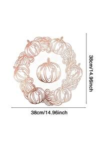 1/4/6pcs Pumpkin PVC Gold Foil Placemats, Suitable For Wedding Party Table Decor, Harvest Festival Placemats, Coffee Machine Mat, Non-Slip Heat-Resistant Mat, Suitable For Wedding Party, Holiday Celebration, Picnic Camping, Birthday Party Table Decor - Multicolor - View 3