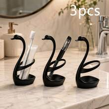 1pc Creative Swan‑Shaped Small Toothbrush Holder, Compact Size (≤15 Cm In Length), Toothbrush Storage Rack, Novelty Pen/Pencil Decor Ornament Bathroom & Desk. Home, Hotel, Washroom, Kitchen Countertop. Gift Halloween, Christmas Parties & Game Prizes - Swan - View 11