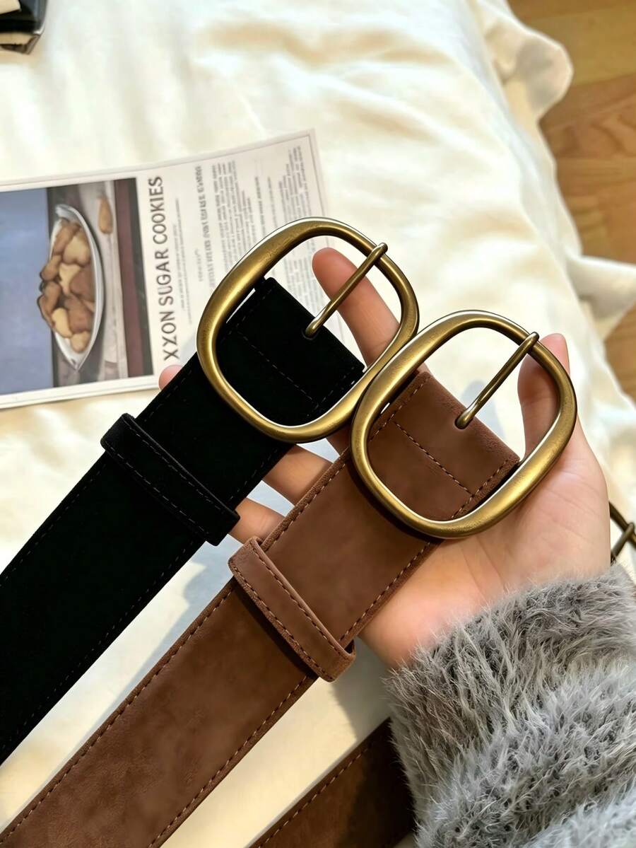 APLCSEY 2/1pc Women's Adjustable Belt Suitable For Matching With Pants - Round Button - View 1