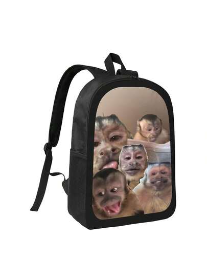 Funny Monkey Graphic Backpack Casual Daypack For Travel School Lightweight Bookbag For Men Women