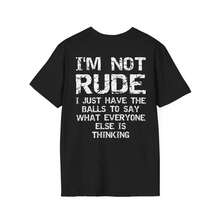 I'm Not Rude, I Just Have The Courage To Say Something Sarcastic And Funny. T-Shirt With Back Print. - White - View 4