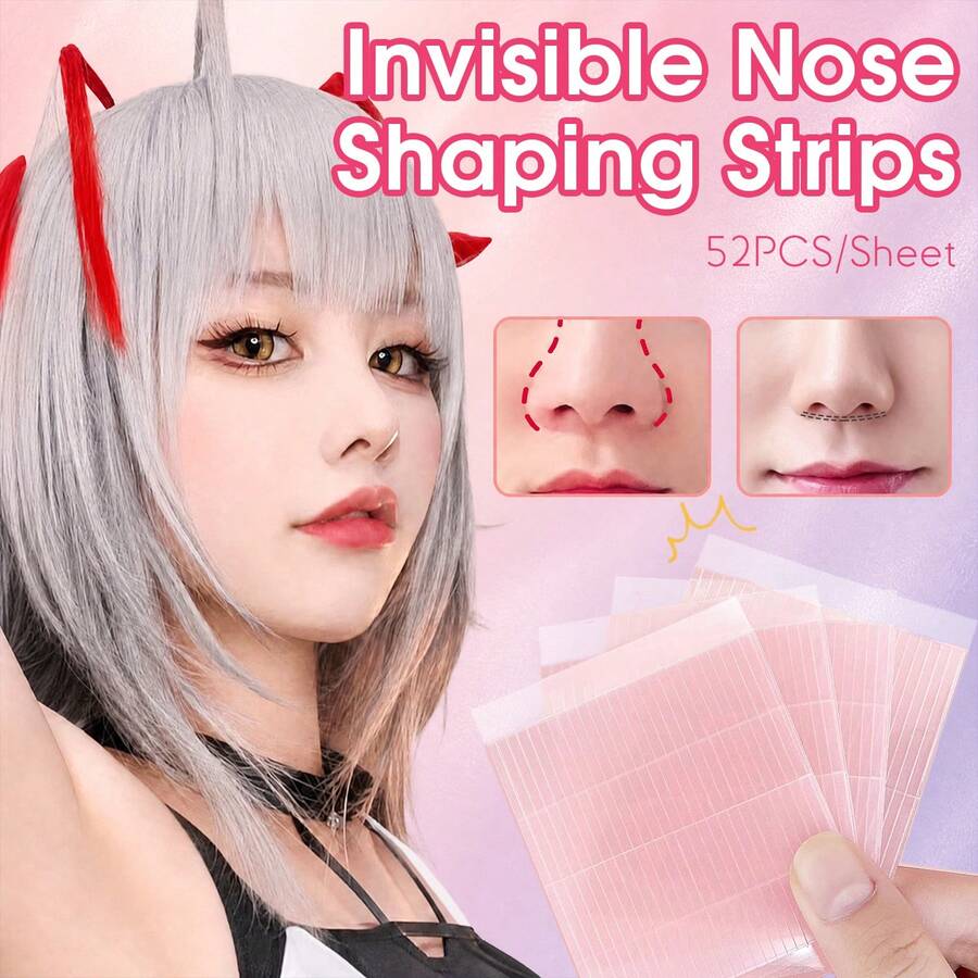 Invisible Nose Shaping Tape, Stretchable Double-Sided TPU Adhesive, Create Anime-Style Slender Nose Shape, 2-In-1 Nose Shaping Tape + Eyelid Tape, Suitable For Heavy Makeup And Cosplay