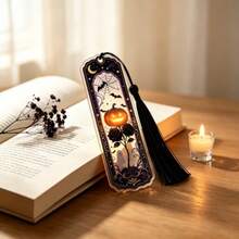 1pc Halloween Pumpkin Ghost Bat Acrylic Bookmark, Vintage Dark Gothic Style Book Lover Gift - One Size Fits All - View 6
