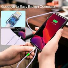 USB-C To Lightning Data Cable, Fast Charging Type-C To Lightning Data Cable, Nylon Braided Data Cable, USB To Lightning Data Cable, Charging Cable, Compatible With 14/13/12/11 Pro Type-C To Lightning Cable, Supports 30W Max Fast Charging, Compatible With 14/13/12/11 Pro Max, USB Data Cable, Compatible With XS Max/XR/X/8/7/Plus/6S Plus, Compatible With IPad - Multicolor - View 5