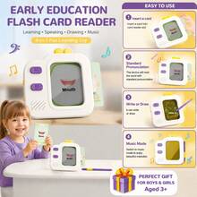 Children's Educational English-Chinese Learning Machine Enlightenment Toy, Listen And Read English Text Learning Cards, 40 And 120 Cards With 4 Game Modes, Baby Early Education Drawing Learning Educational Toy, Suitable As Learning Assistant Tool Gift For Kids - Multicolor - View 5