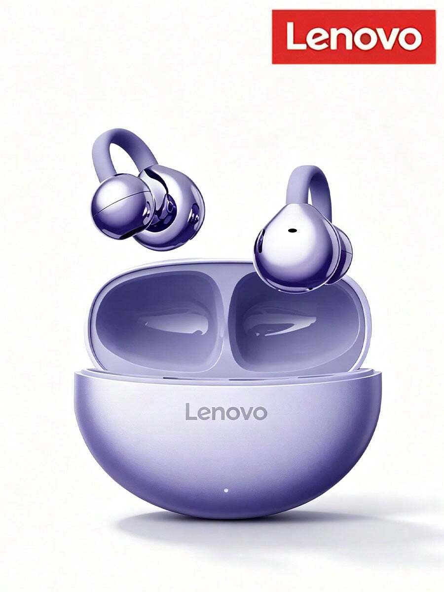 Lenovo 联想 TA410 耳挂式蓝牙耳机,全景高清音质,超长续航,佩戴舒适,真无线,运动游戏耳机 - 紫色 - 查看 1