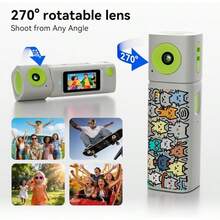 Mini Keychain Digital Camera:2K Digital Mini Camera With 16GB Card,Vintage Keychain Video Camera, 1" HD LCD Display, 400mAh Battery Portable Small Cameras - View 6