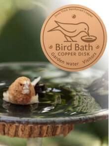 1pc Wooden Bird Bath Tray With 3-Point Support, Copper Bird Bath Purification Plate 0.6mm, Suitable For Outdoor Thick Garden Patio Fountain Universal - Multicolor - View 6