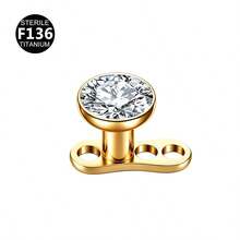 F136 Titanium Alloy Accessory Head 1.2 Thread Bowl Bottom Diamond Stud Skin Piercing Clavicle Stud Implant Stud Skin Graft Stud 2-5mm Drill - Nail Embedment (1 Set) - View 8