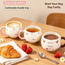Ins Style Afternoon Tea Mug, Gift Cup, Breakfast Milk Coffee Ceramic Cup, Cute Water Cup, Birthday, Christmas Gift - Multicolor - View 2