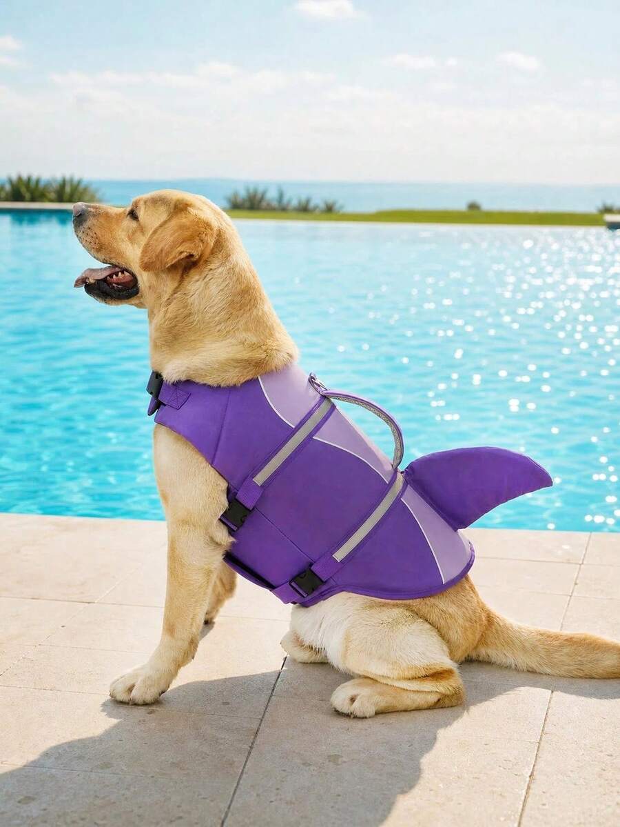 Shark Dog Life Jacket, High Buoyancy Swimming Pet Vest With Handle, Suitable For Small And Medium Dogs