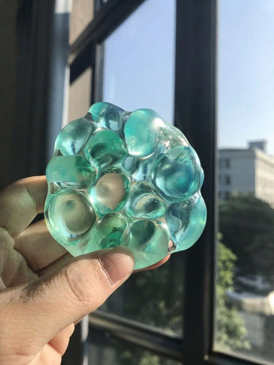 Colorful Crystal Gel Beads Squishy, Transparent Jelly-Like Crunchy Stress Ball, Soft Sensory Decompression Toy, Suitable For Children And Adults, Anxiety Relief Desk Toy (Red, Blue, Green, Purple)
