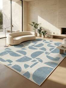 1pc Nordic Modern Cream Style Abstract Creative Geometric Pattern - Soft Faux Cashmere Area Rug, Bathroom, Kitchen, Entryway, Hallway, Bedside, Living Room, Bedroom, All Season Machine Washable Large Size Floor Mat, Aesthetic Home Decor - Multicolor - View 1