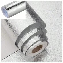 Stiker Aluminium Foil untuk Wastafel Dapur, Wallpaper Tahan Panas, Tahan Minyak, dan Tahan Air, Lapisan Perekat Bertekstur Kulit Jeruk, Cocok untuk Laci, Wastafel, Lemari, Film Pelindung Dinding Anti Jamur dan Anti Percikan Air - Beraneka warna - View 13